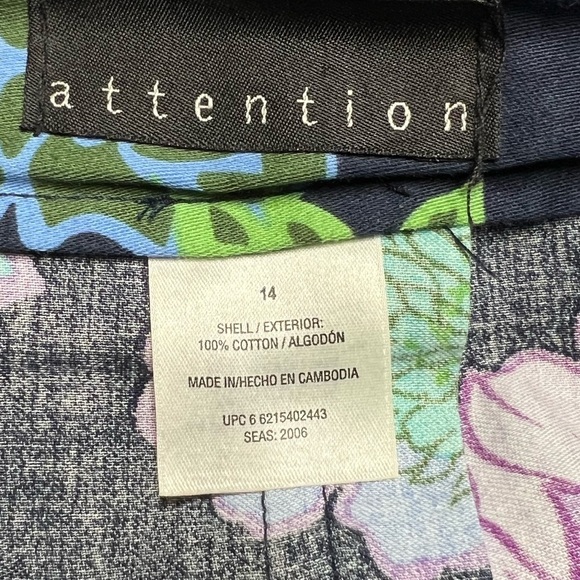 Attention Lightweight Floral Side Zip Almost Vintage Skirt Size 14 - Picture 4 of 7